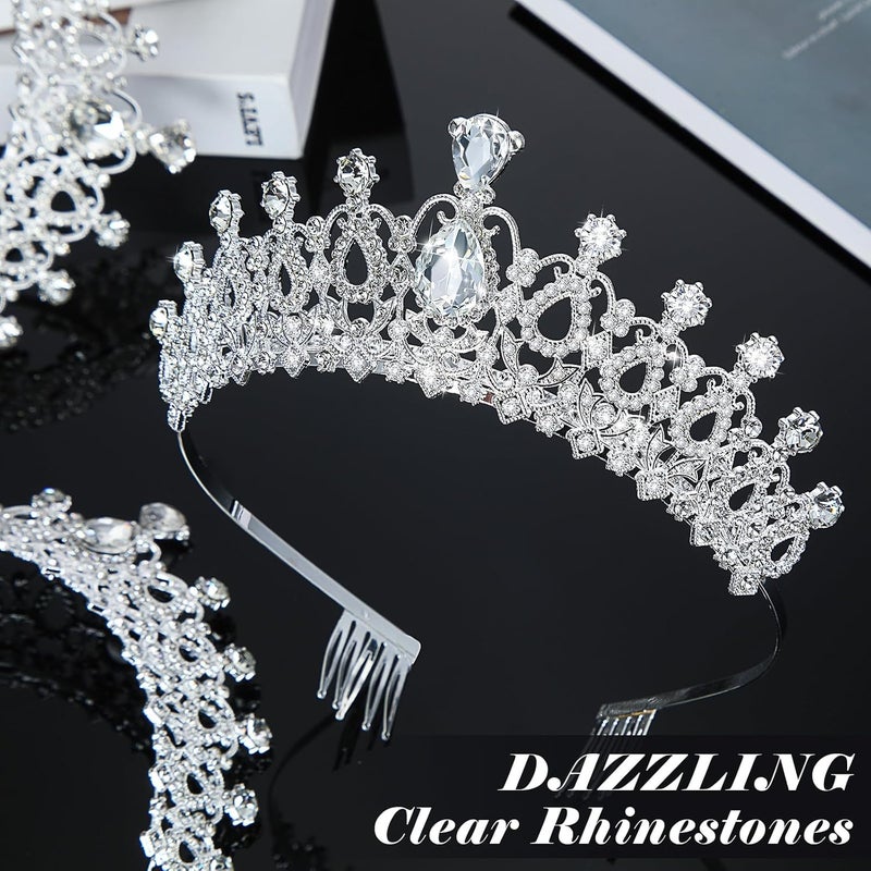 Loetere 12 Pcs Crystal Tiara and Princess Crown with Comb Crown Rhinestone Women Girls Tiara Headpiece Queen Hair Accessories for Birthday Party Wedding Prom Halloween Cosplay Costume - Image 5